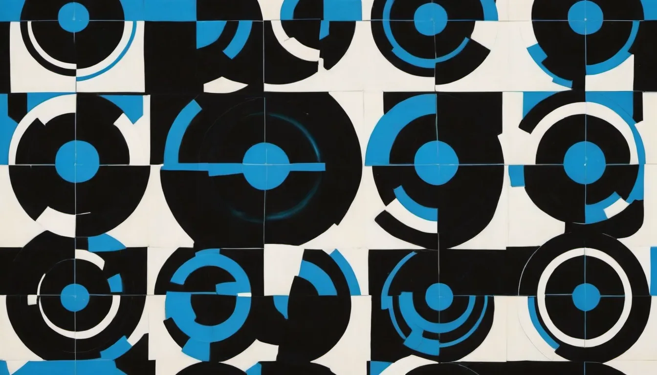 Abstract discrete portion segments illustration in aqua-cyan on dark navy — decorative header for Automatic Fish Feeders